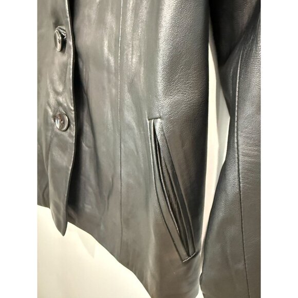Vintage 90s Gian Mori Italian Genuine Leather Blazer, size large - Picture 6 of 14
